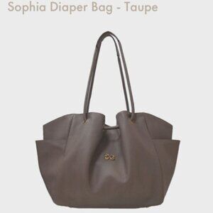 **REDUCED** $398 Alexandra de Curtis Sophia Diaper Bag Taupe Celebrity Bag